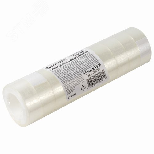 Изображение товара Клейкие ленты 15мм х 10м канцелярские BRAUBERG, КОМПЛЕКТ 10шт, прозрачные, гарантир. длина, 227258 (шт)