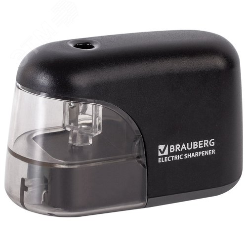 Изображение товара Точилка электрическая BRAUBERG ''Black Jack'', питание от 4 батареек АА, доп. сменное лезвие, 228424 (шт)