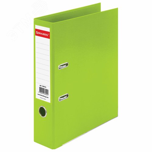 Изображение товара Папка-регистратор BRAUBERG EXTRA 75 мм салатовая, двустороннее покрытие пластик, металлический уголок (шт)