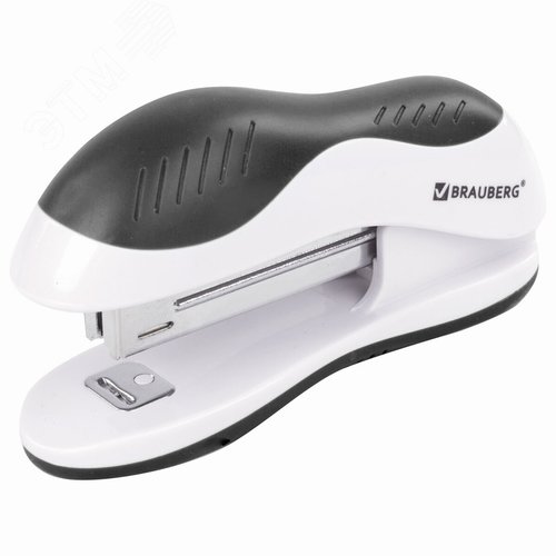 Изображение товара Степлер №10 BRAUBERG ''JET'', до 15 листов, эргономичный, бело-черный, 228581 (шт)