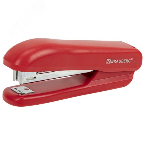 Изображение товара Степлер №10 BRAUBERG ''SX-19'', до 12 листов, с антистеплером, красный, 228589 (шт)