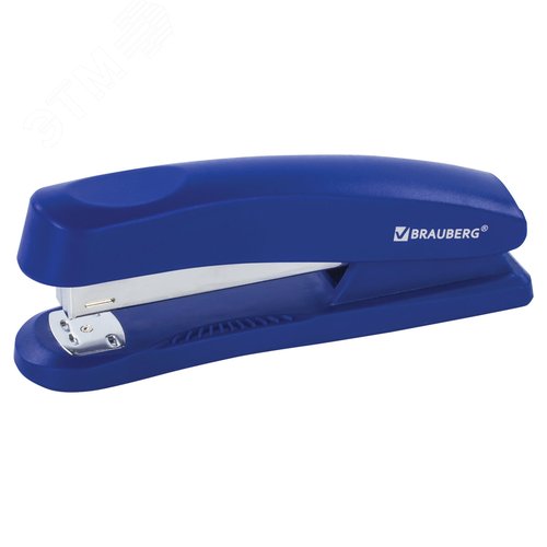 Изображение товара Степлер №24/6, 26/6 BRAUBERG ''Standard+'', до 30 листов, полнозагрузочный, синий, 228607 (шт)