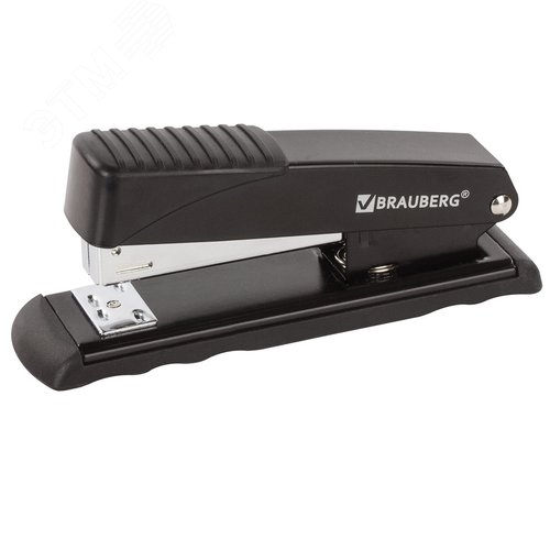 Изображение товара Степлер №24/6, 26/6 металлический BRAUBERG ''Office'', до 30 листов, черный, 228611 (шт)