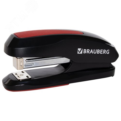 Изображение товара Степлер №24/6, 26/6 BRAUBERG ''Extra'', до 30 листов, черно-красный, 229085 (шт)