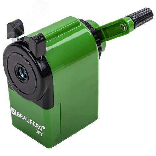 Изображение товара Точилка механическая BRAUBERG JET, металлический механизм, корпус зеленый, 229571 (шт)