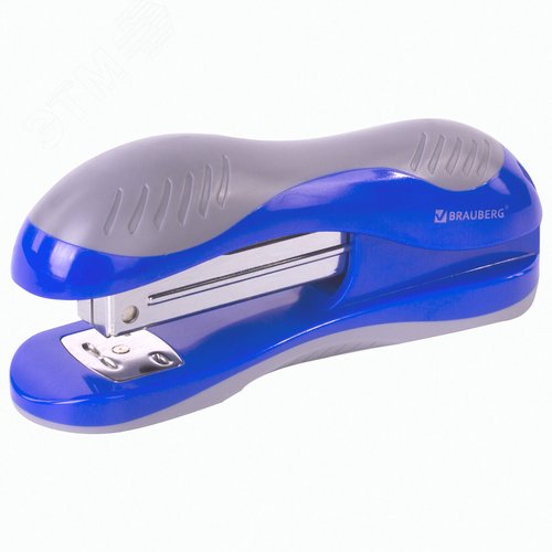 Изображение товара Степлер №24/6, 26/6 BRAUBERG ''JET'', до 25 листов, эргономичный, сине-серый, 229689 (шт)