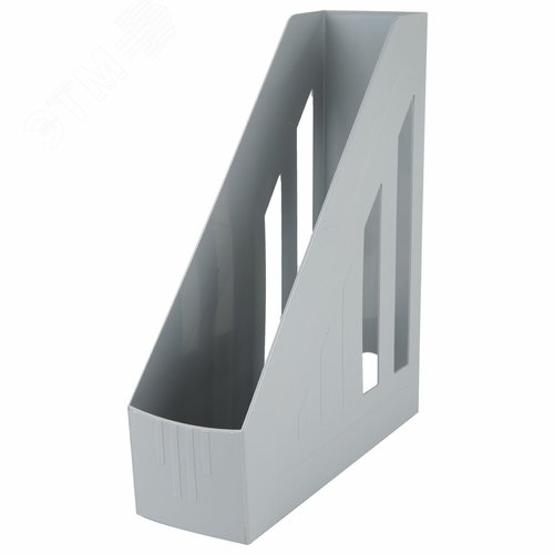 Изображение товара Лоток вертикальный для бумаг BRAUBERG ''Contract'' (260х85х300 мм), отверстия на торцах, серый, 230887 (шт)