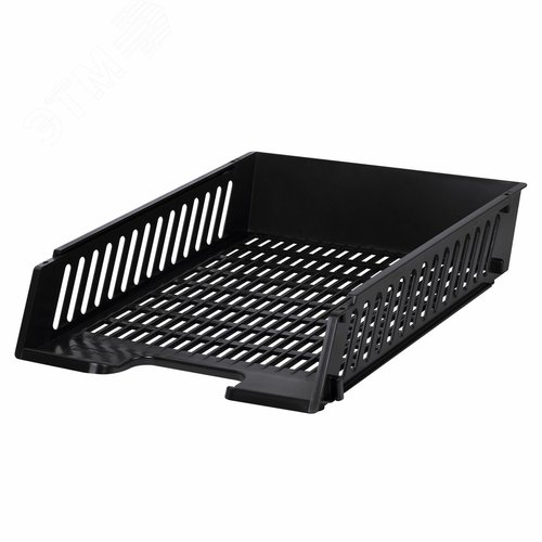 Изображение товара Лоток горизонтальный для бумаг BRAUBERG-MAXI, с пазами, А4 (358х272х69 мм), сетчатый, черный, 231141 (шт)