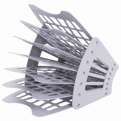 Изображение товара Лоток для бумаг веерный BRAUBERG-SMART, 7-ми секционный, сетчатый, серый, 231144 (шт)