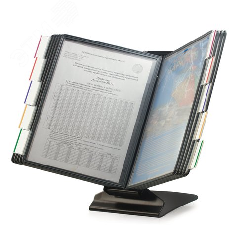 Изображение товара Демосистема настольная металлическая на 10 панелей, с 10 серыми панелями А4, BRAUBERG, 231238 (шт)