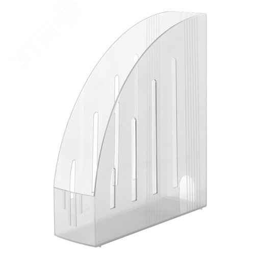 Изображение товара Лоток вертикальный для бумаг BRAUBERG ''Energy'' (241х85х300 мм), эргономичная форма,прозрачный, 231555 (шт)