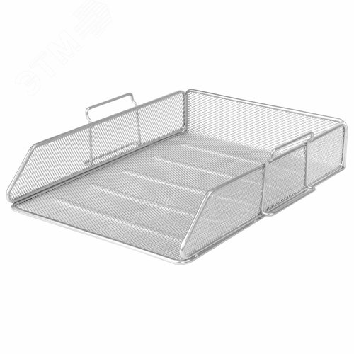 Изображение товара Лоток горизонтальный металлический для бумаг BRAUBERG ''Germanium'', А4 (260х337х77мм), серебр., 231955 (шт)