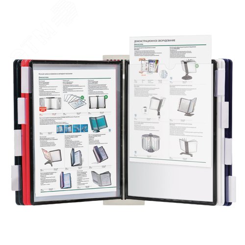 Изображение товара Демосистема настенная с 10 цветными панелями А4, серая, BRAUBERG SOLID, 236722 (шт)