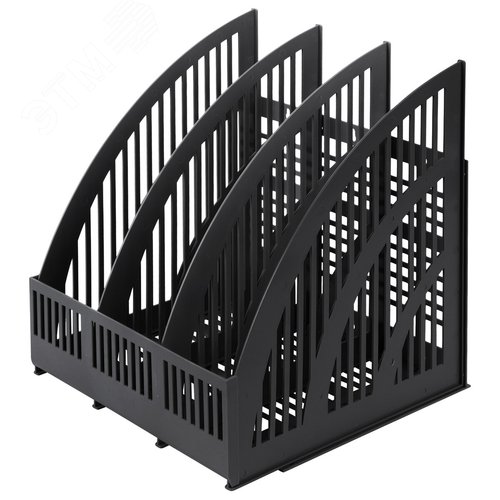 Изображение товара Лоток вертикальный для бумаг BRAUBERG ''Energy'', 250 мм, 3 отдел., сетчатый, сборный, черный, 237017 (шт)