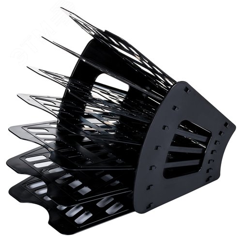 Изображение товара Лоток для бумаг веерный BRAUBERG ''Basic'' 7-ми секционный, 6 отделений, сетчатый, черный, 237019 (шт)