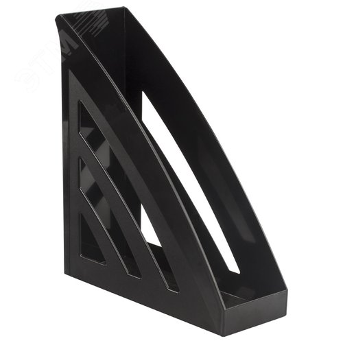 Изображение товара Лоток вертикальный для бумаг BRAUBERG ''Office style'', 245х90х285 мм, черный, 237278 (шт)