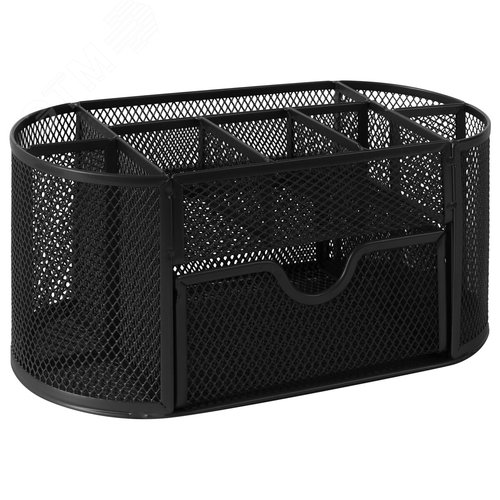 Изображение товара Подставка-органайзер металлическая BRAUBERG ''Germanium'', 9 секций, 105х220х110 мм, черная, 237418 (шт)