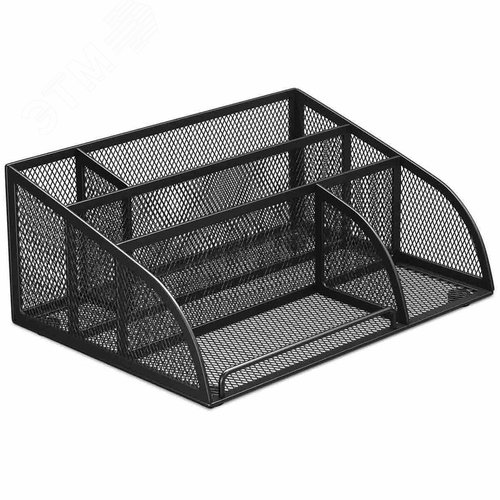 Изображение товара Подставка-органайзер BRAUBERG ''Germanium'', 5 секций, 255х180х105мм, металл, черная, 237973 (шт)