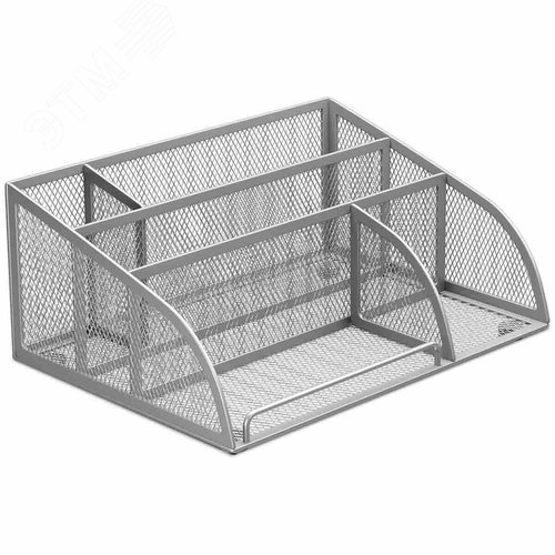 Изображение товара Подставка-органайзер BRAUBERG ''Germanium'', 5 секций, 255х180х105мм, металл, серебро, 237974 (шт)