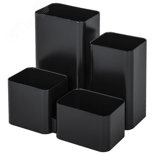Изображение товара Подставка-органайзер BRAUBERG COMPACT, 4 отделения, 92х114х102 мм, черная, 238102 (шт)