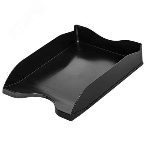 Изображение товара Лоток горизонтальный для бумаг BRAUBERG STYLE, 345х255х65 мм, черный, 238105 (шт)