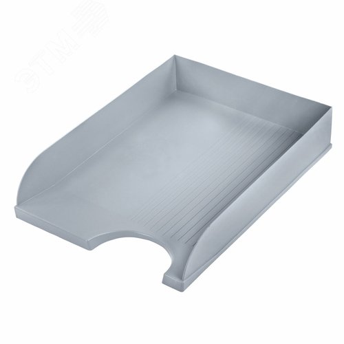 Изображение товара Лоток горизонтальный для бумаг BRAUBERG Standard, 350х253х65 мм, серый, 238347 (шт)