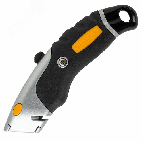 Изображение товара Нож универсальный мощный алюминиевый BRAUBERG Heavy duty M, автофиксатор, резиновые вставки, 238736 (шт)
