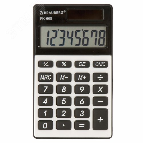 Изображение товара Калькулятор карманный PK-608 (107 х 64 мм), 8 разрядов, двойное питание, серебристый (шт)