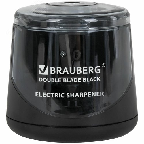 Изображение товара Точилка электрическая BRAUBERG DOUBLE BLADE BLACK, двойное лезвие, питание от 2 батареек АА, 271336 (шт)