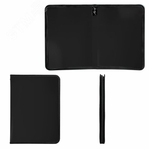 Изображение товара Папка для документов и тетрадей на молнии пластиковая А4, 320 х 230 мм, черная (шт)