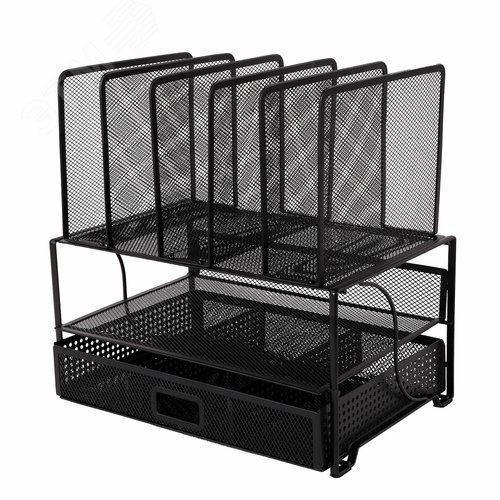 Изображение товара Органайзер многосекционный металлический BRAUBERG ''Germanium'', 335х228х335 мм, черный, 272474 (шт)