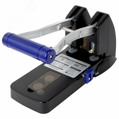 Изображение товара Дырокол металлический МОЩНЫЙ BRAUBERG ''EXTRA Heavy duty'', до 160 листов, черно-синий, 272722 (шт)