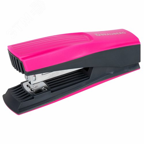 Изображение товара Степлер №24/6, 26/6 BRAUBERG ''SUPER'', до 30 листов, цвет маджента и черный, 272740 (шт)