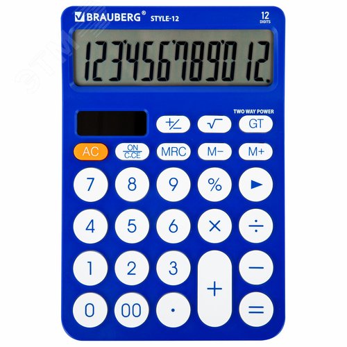 Изображение товара Калькулятор настольный STYLE-12-BL (157 х 106 мм), 12 разрядов, синий (шт)