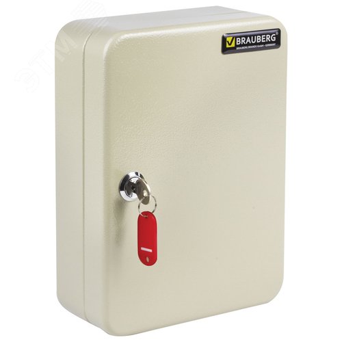 Изображение товара Шкафчик (Ключница) на 48 ключей 250 х 80 х 180 мм, с замком, + 48 брелоков, серый (шт)