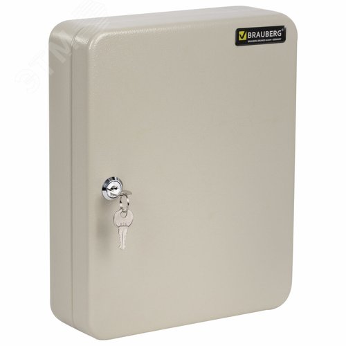 Изображение товара Шкафчик (Ключница) на 90 ключей 300 х 80 х 240 мм, с замком, + 90 брелоков, серый (шт)