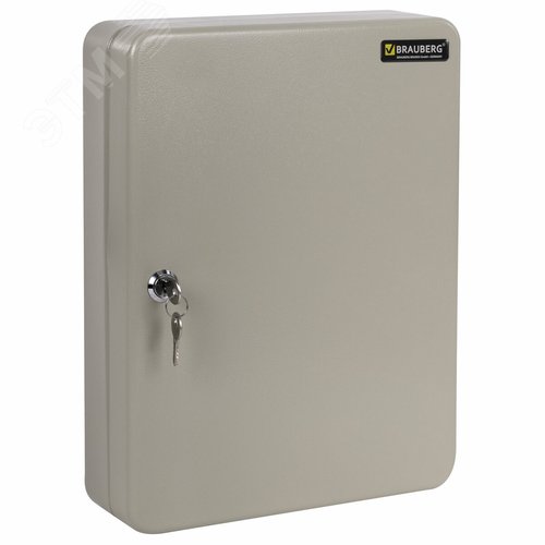 Изображение товара Шкафчик (Ключница) на 140 ключей 370 х 80 х 280 мм, с замком, + 140 брелоков, серый (шт)