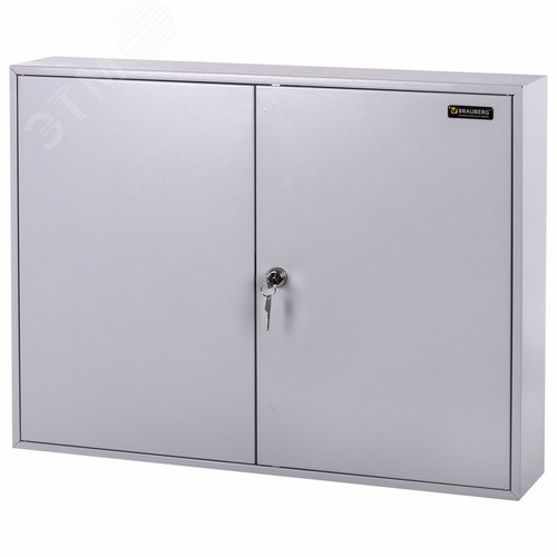 Изображение товара Шкафчик (Ключница) на 300 ключей 730 х 140 х 550 мм, с замком, + 300 брелоков, серый (шт)