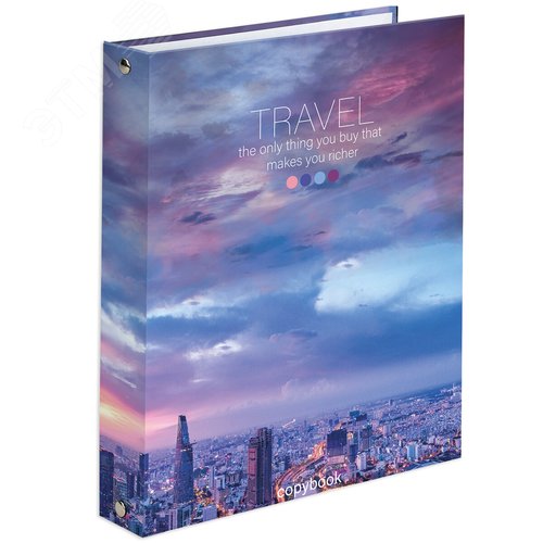 Изображение товара Тетрадь на кольцах А5 175х215мм, 120л, твердый картон, клетка, BRAUBERG, Travel, 404080 (шт)