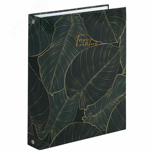 Изображение товара Тетрадь на кольцах А5 175х215мм, 240л, твердый картон, с разделителями, BRAUBERG, Листья, 404099 (шт)