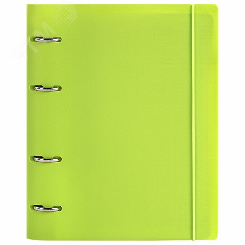 Изображение товара Тетрадь на кольцах А5 175х220мм, 120л, пластик, с резинкой, BRAUBERG, Салатовый, 404619 (шт)