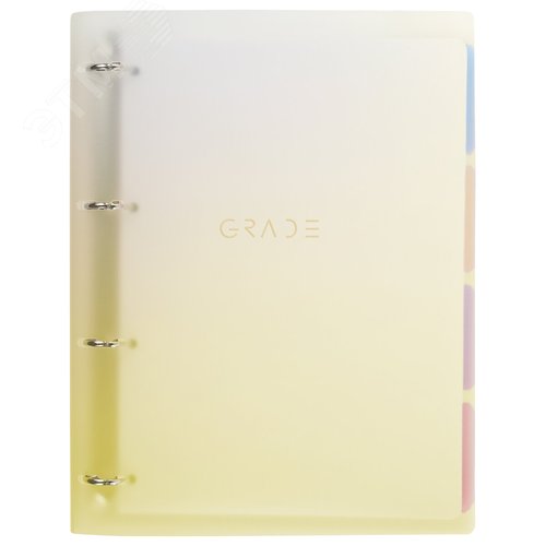 Изображение товара Тетрадь на кольцах БОЛЬШАЯ 305х235мм А4, 120л, пластик, с разделителями, BRAUBERG, Желтый, 404624 (шт)