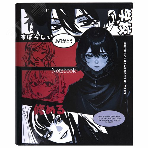 Изображение товара Тетрадь на кольцах А5 175х215мм, 120л, твердый картон, клетка, BRAUBERG, Anime Manga, 404715 (шт)