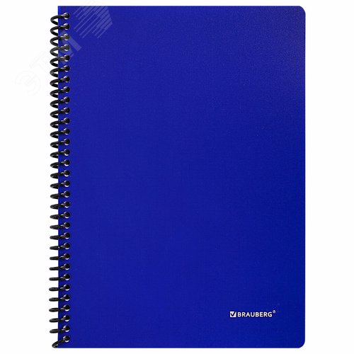 Изображение товара Тетрадь А5 80л. BRAUBERG Metropolis, спираль пластиковая, клетка, обложка пластик, синий, 404744 (шт)