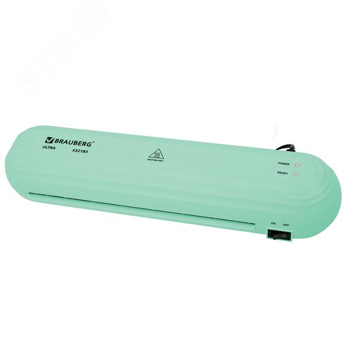 Изображение товара Ламинатор BRAUBERG ULTRA, A4, толщина пленки 60-150 мкм, скорость 30 см/мин, мятный, 532185 (шт)