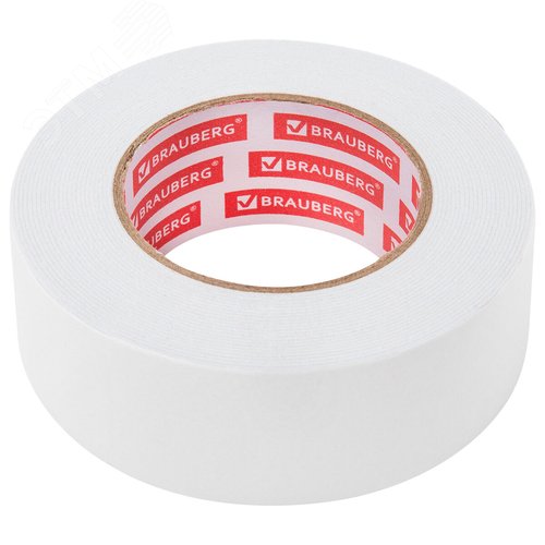 Изображение товара Клейкая двухсторонняя лента 50 мм х 8 м, на вспененной основе 1 мм, прочная (шт)