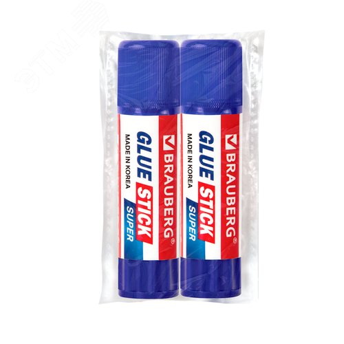 Изображение товара Клей-карандаш 8 г, BRAUBERG SUPER, ВЫГОДНАЯ УПАКОВКА, КОМПЛЕКТ 2 штуки в пакете, ЮЖНАЯ КОРЕЯ, 881032 (шт)