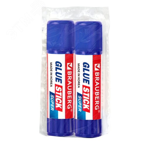 Изображение товара Клей-карандаш 15 г, BRAUBERG SUPER, ВЫГОДНАЯ УПАКОВКА, КОМПЛЕКТ 2 штуки в пакете,ЮЖНАЯ КОРЕЯ, 881033 (шт)