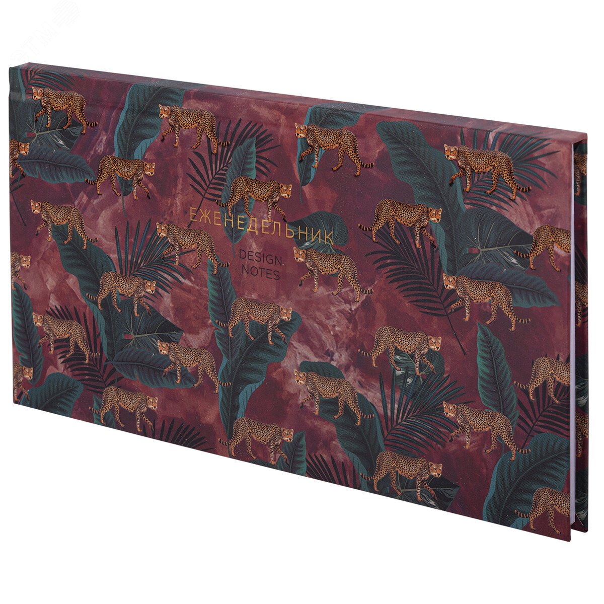 Изображение товара Недатированный планинг-еженедельник STAFF Leopard&Tropics 165x90мм 64л твердая обложка