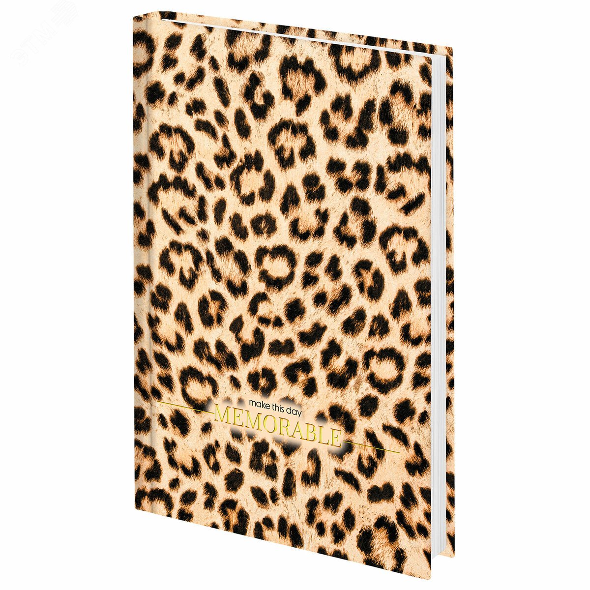 Изображение товара Ежедневник недатированный А5 145х215, ламинированная обложка с фольгой, 160л, STAFF, Леопард, 115567 (шт)
